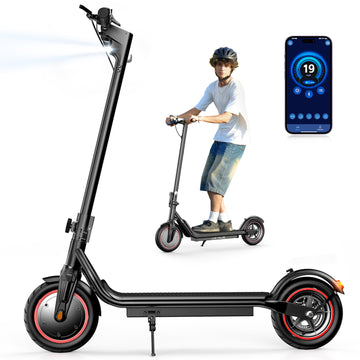 Electric Scooter with 350W Motor, Up to 19 Mph Speed & 21 Miles Long Range, Dual Braking Commuting Escooter for Adults and Teens