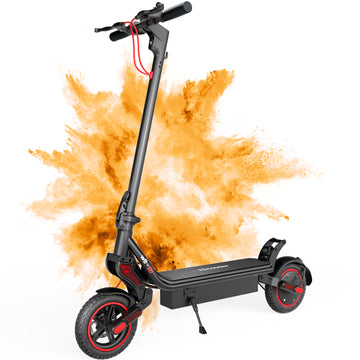 iScooter Electric Scooter for Adults, 25MPH 500W Motor Escooter, 25 Miles with Turn Signal Light & Pedal Ambient Lighting, Front and Rear Rocker Arm Spring Damping Triple Brake System
