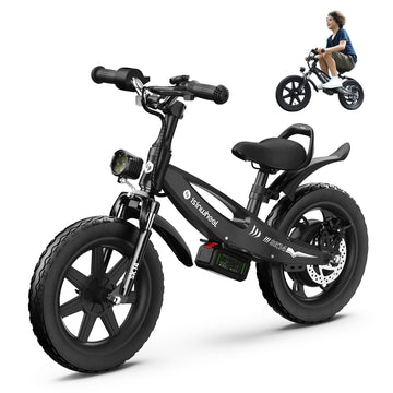 iSinwheel SK14 Electric Balance Bike for Kids 3-8,  3-Speed Gears Max 10 mph Motorcycle , 14'' Pneumatic Tire with Dual Brake, Front Shock Absorption & Magnetic Charging Ride Toy for Boys Girls Black
