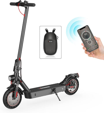 iScooter Electric Scooter, Up to 21 MPH, 10" Solid Tires, 500W Motor, 30 miles Long-Range Battery, Electric Scooter for Adults Teens, Foldable & Portable Commuting Scooter with Double Braking System
