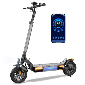 Electric Scooter, 1000W Motor E-Scooter, 28 MPH Top Speed & 28 Miles Max Range, 10" Off Road Tires, Foldable Commuter Scooter for Adults, Dual Braking, Cruise Control,APP Control