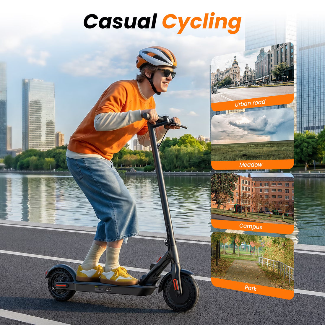 Electric Scooter for Teen Adults,500W Peak Motor 8.5" Solid Tires,up to 21MPH and 19Miles Long-Range Portable E-Scooter with APP Control