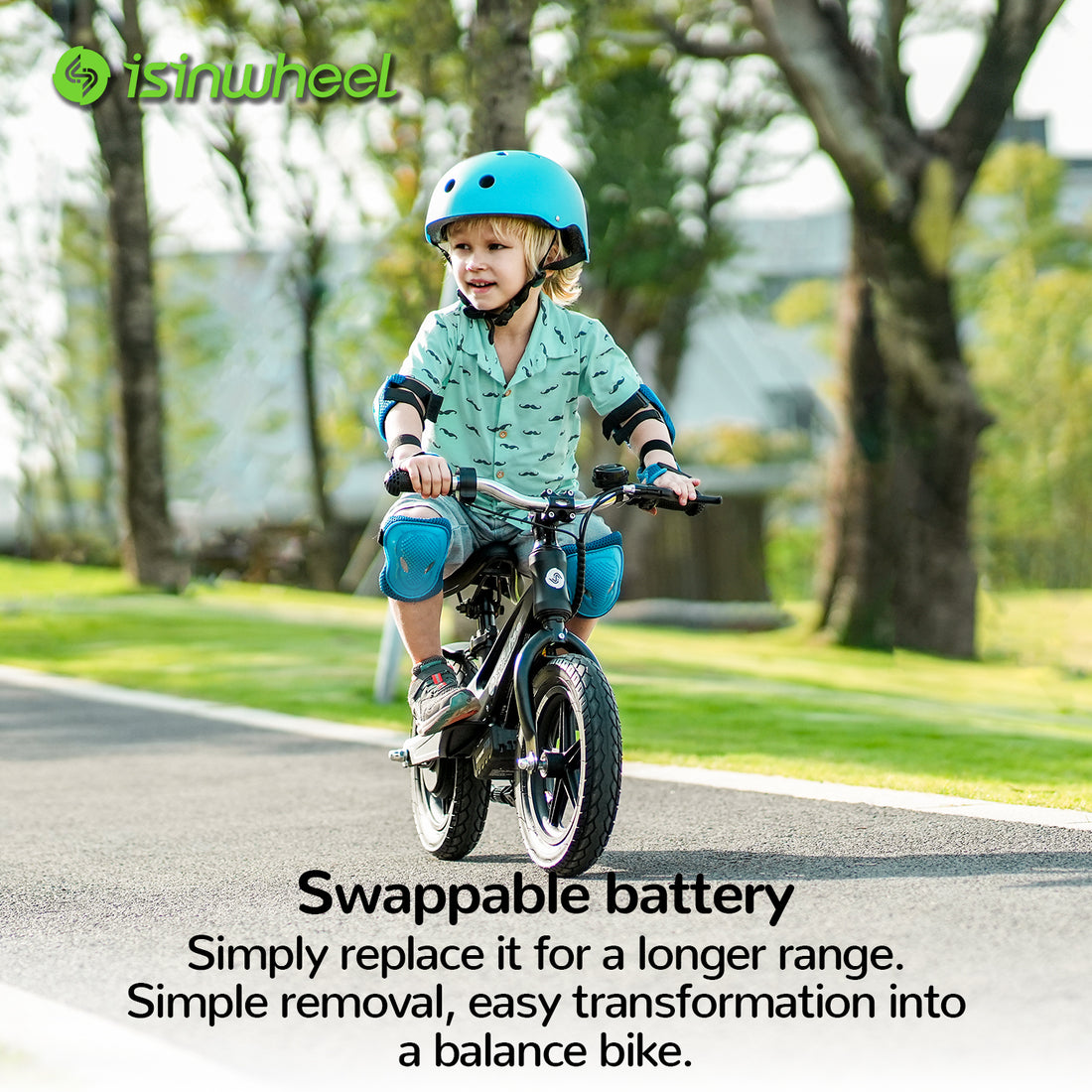 iSinwheel SK12 Electric Balance Bike for Kids, 150W for 3-6 age, Two Speed up to 6.2 mph Motorcycle , 12 inch Pneumatic Tire with Dual Brake for Boys and Girls Black