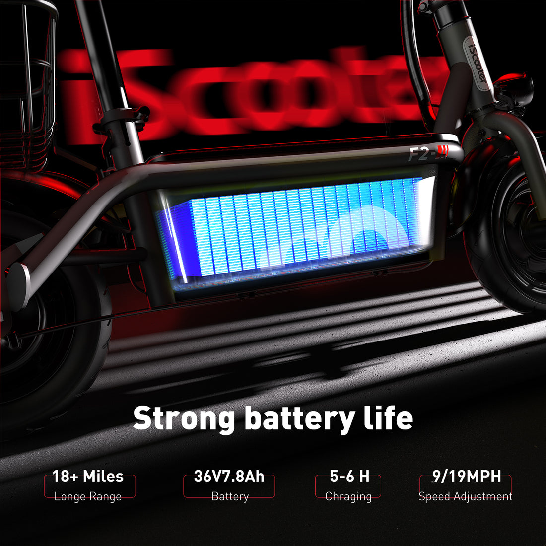 iScooter F2 Electric Scooter With Seat ,500w Motor,Up To 19 MPH And 18 Miles Long-Range,10 ″ Tires Foldable Escooter With Basket ,Suitable For Students,Commuters,Seniors,Silver Grey