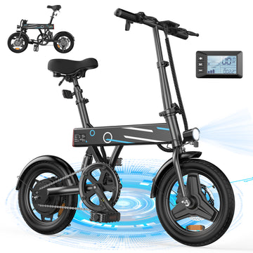 iSinwheel 14" Foldable Electric Bicycle for Adults,500W 42V 10Ah Electric Bike,LCD,20MPH Commuter E Bike for Teen