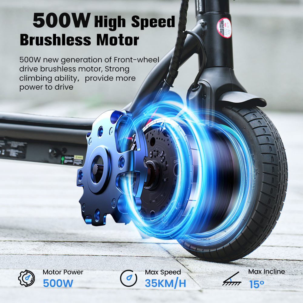 iScooter Electric Scooter Adult, 500W Motor, 23 Miles Long Range, 22 mph & 10" Pneumatic tire Folding Commuter Electric Scooter for Adults & Teens, Superior Performance Smart App & Dual Braking