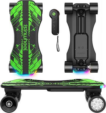isinwheel V4/V6/V6pro/V8/V10 Electric Skateboard with Remote, 250W/450W/500W/1200W/3000W Brushless Motor, 9Mph/12Mph/30 Mph /32Mph Top Speed, Electric Longboard for Adults ＆Teens