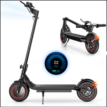 iScooter Electric Scooter for Adult, 500W Motor, 23 Miles Long Range, 22 mph & 10" Pneumatic tire Folding Commuter Electric Scooter Teens, Superior Performance Smart App & Dual Braking（Black