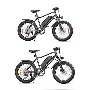 isinwheel M10Pro Electric Bike Adults 22Mph 1000W Peak Motor, 0-50° Adjustable Handlebar Mountain Ebike 375Wh Removable Battery 50 Miles Range 7 Speed Shift, 20x4.0 Fat Tire Teens Electric Bicycles (2×Black)