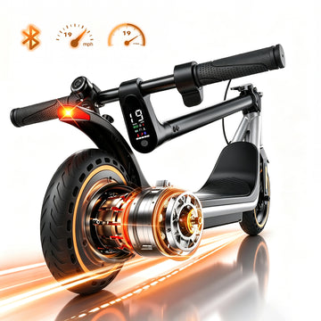 Peak 500W Electric Scooter for Adults Teens, 19Mph Max & 7.8Ah Commuter Escooters, 19Miles Range 8.5" Solid Tire Folding Smart E-Scooter for Men and Women