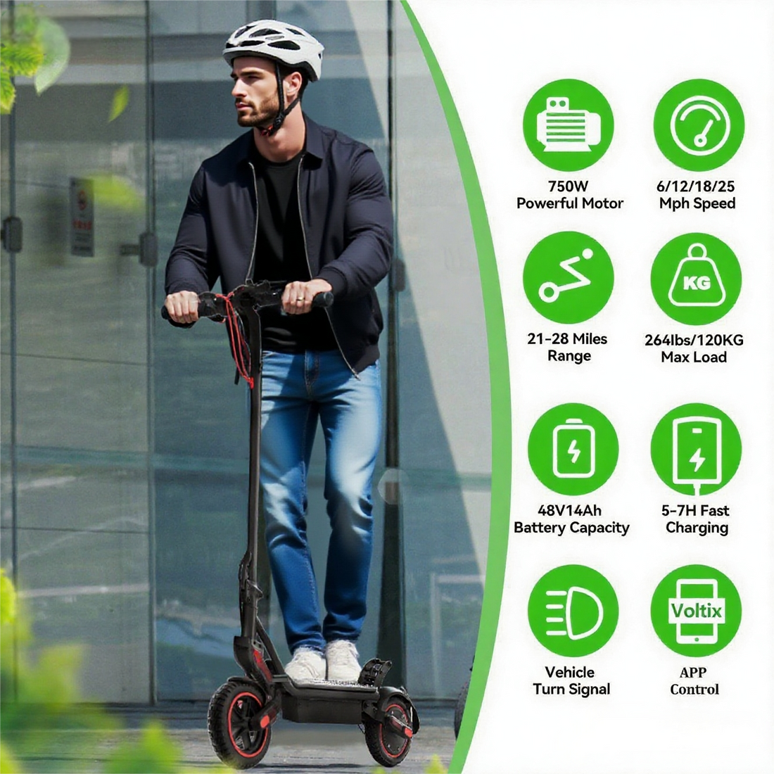 iScooter Electric Scooter Adults,750W Peak Foldable Escooter, 35-45km Max Range, Top 24.9 MPH, Portable E Scooter for Turn Signal, Folding Handlebar
